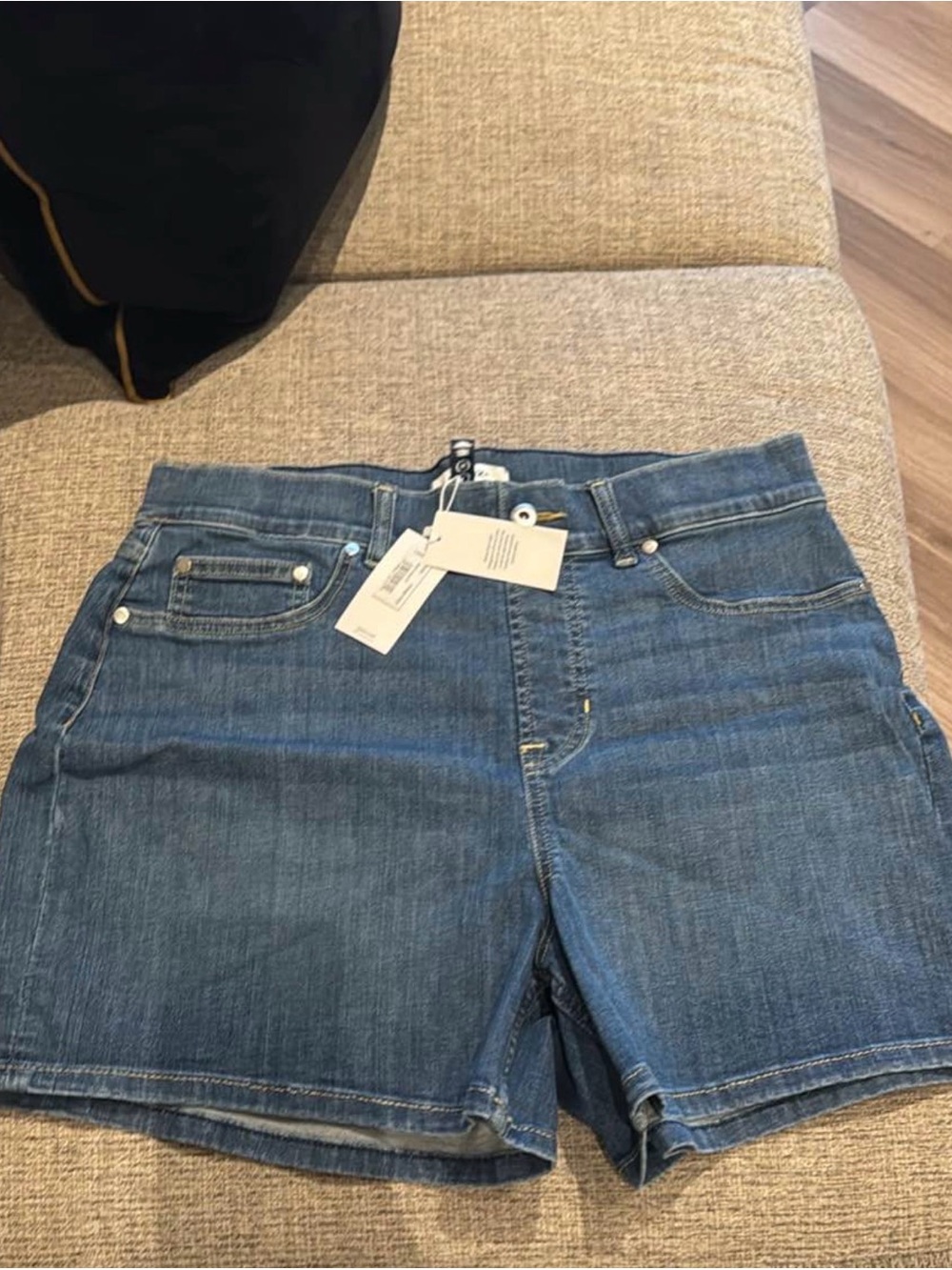 SPANX Blue Denim Jean Shorts